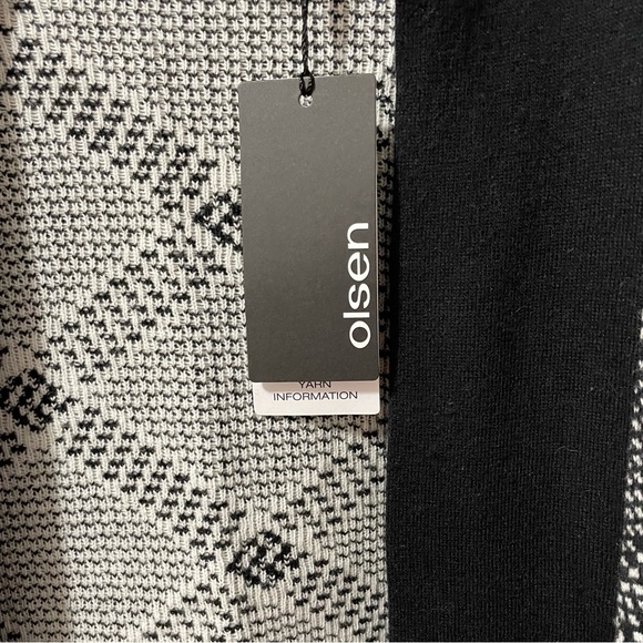 Olsen New w/Tags Womens Black/White Open Front Cardigan Germany Size S-M/8 - Picture 5 of 7